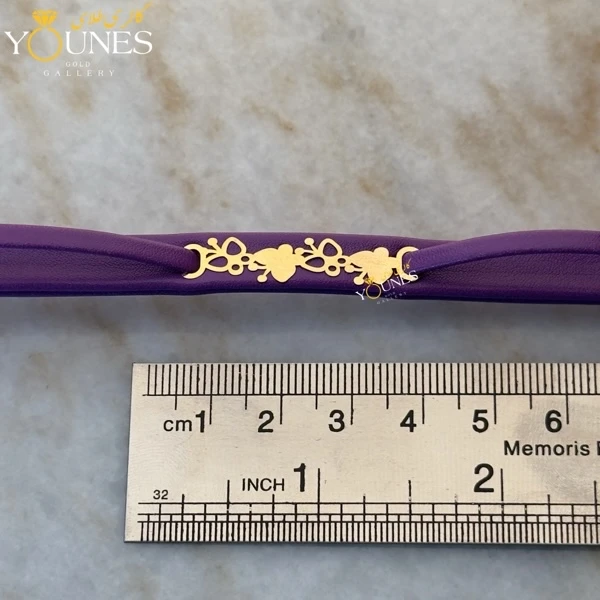 دستبند طلا زنانه چرم پروانه ای